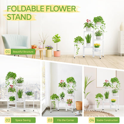5-Tier Folding Metal Plant Stand - OVAD