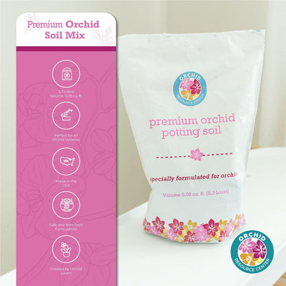 Orchid Soil Mix - Premium Potting Blend - Fast Draining Non-Toxic Nutrient-Rich Sustainable - Perfect for Indoor Orchid Repotting USA-Made 1 Bag