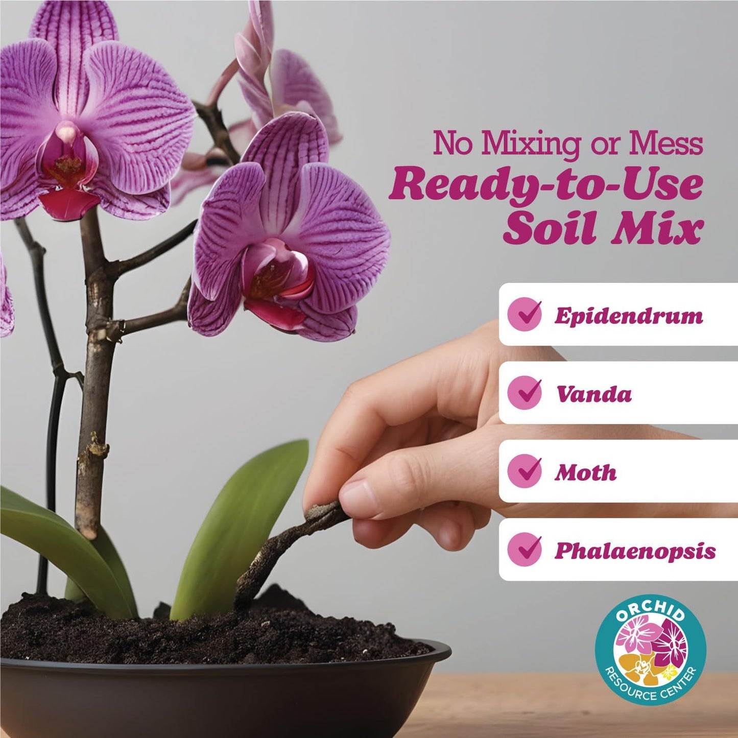 Orchid Soil Mix - Premium Potting Blend - Fast Draining Non-Toxic Nutrient-Rich Sustainable - Perfect for Indoor Orchid Repotting USA-Made 1 Bag