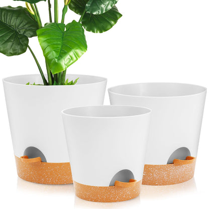 Self-Watering Planter Set for Effortless Plant Care and Stylish Home Décor