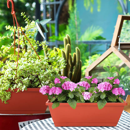 Vibrant 7 Pack Plastic Window Box Planter 17 Inches for All Your Gardening Needs