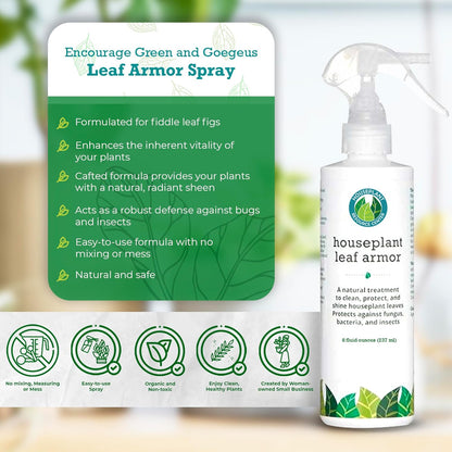 Leaf Armor by Houseplant Resource Center Natural Indoor Plant Leaf Protectant and Shine Spray for Fiddle Leaf Fig Monstera and Ficus Plants 8 Fluid Ounces