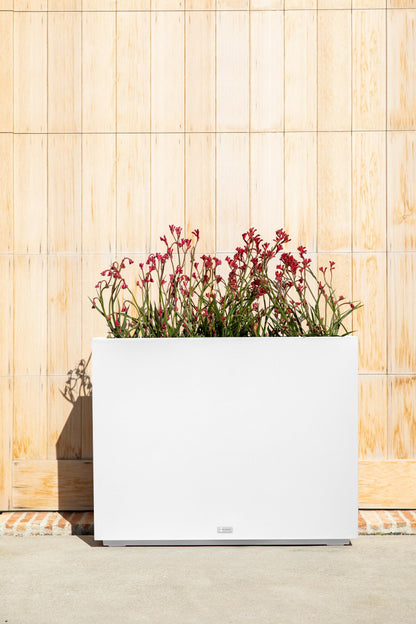 Tall Rectangular Planter for Indoor or Outdoor Patio/Porch | Durable All-Weather with Removable Insert Bucket for Easy Planting