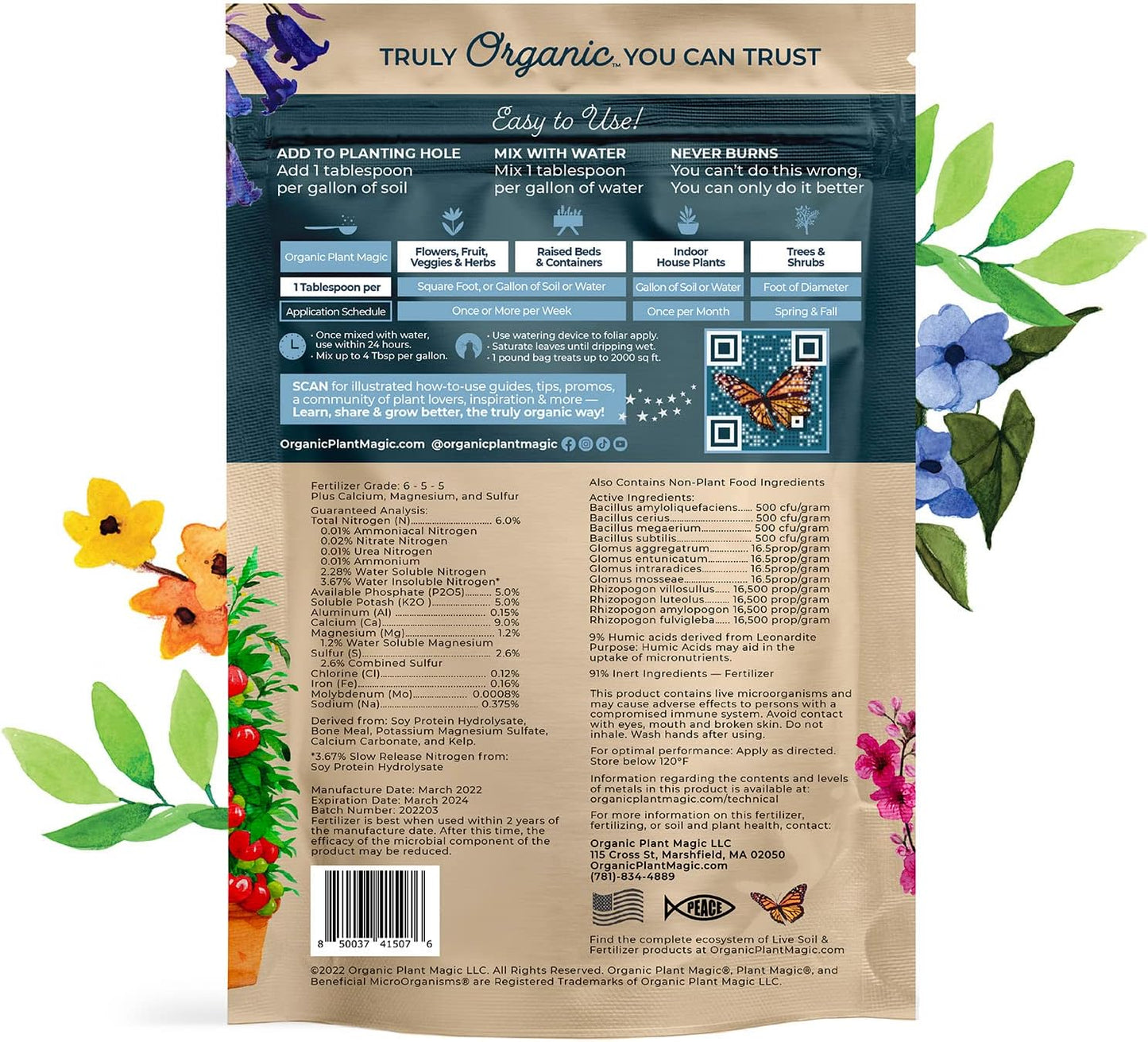 Organic Plant Magic - Fast Acting Soluble Plant Food All-Purpose Fertilizer Concentrate and Compressed Organic Potting Soil for Vibrant Garden Growth