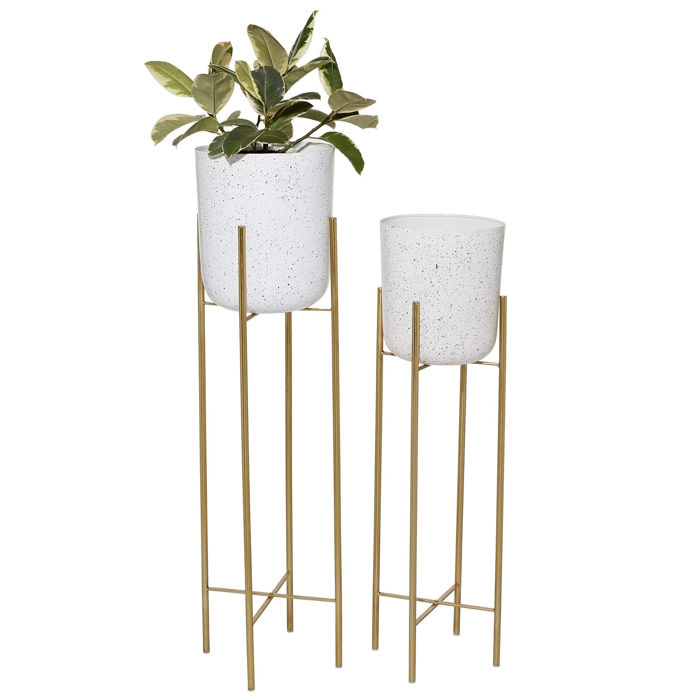 Stunning Gold Metal Planter Set for Glamorous Home Decor