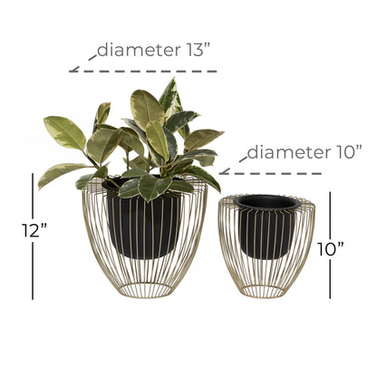 Elevated Caged Stand, Set of 3 Planters - Various Styles for Modern Elegance and Versatile Decor