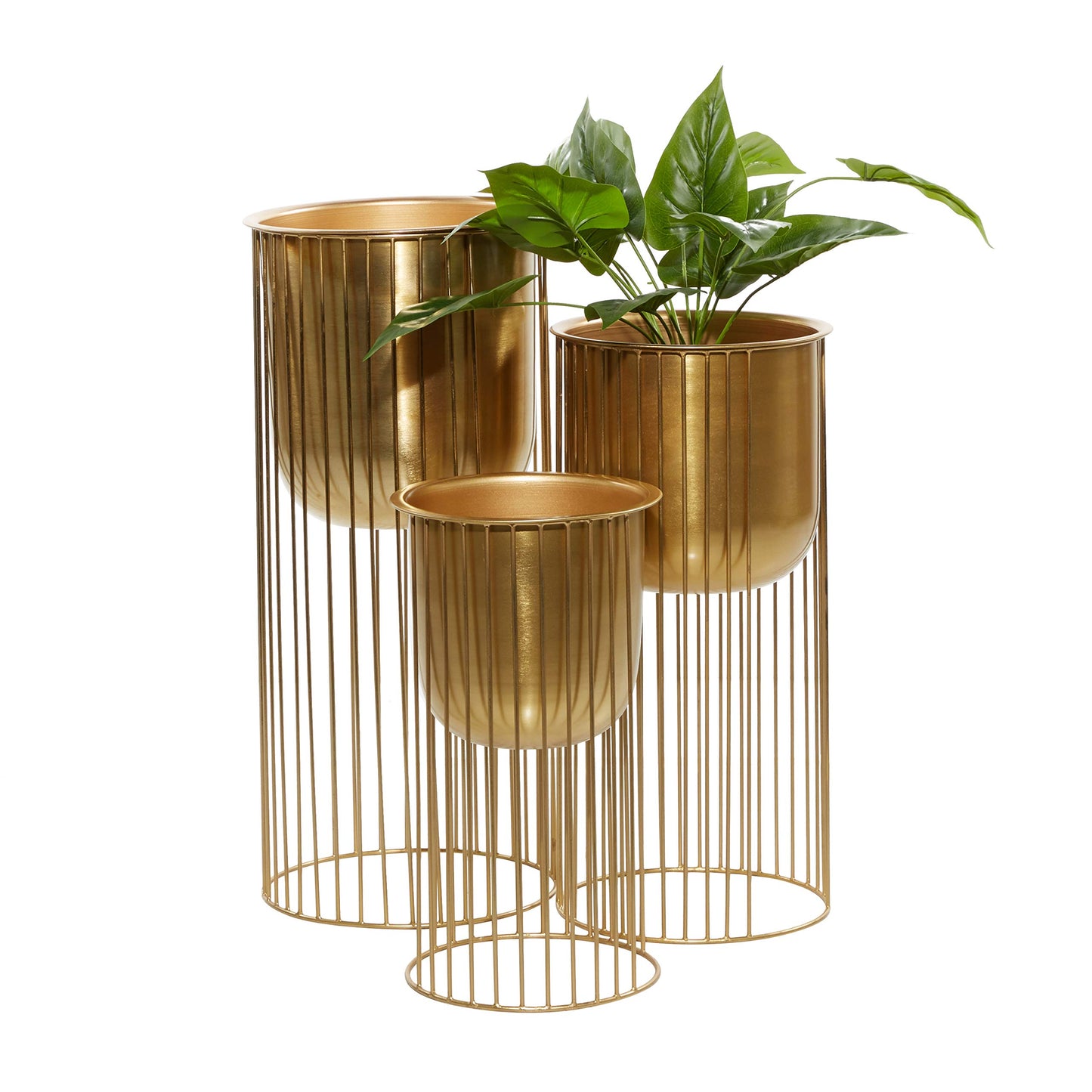 Elevated Caged Stand, Set of 3 Planters - Various Styles for Modern Elegance and Versatile Decor