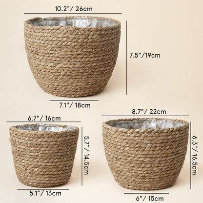 Handwoven Seagrass Planter Baskets for Eco-Friendly Decor