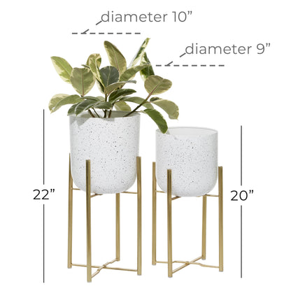 Stunning Gold Metal Planter Set for Glamorous Home Decor