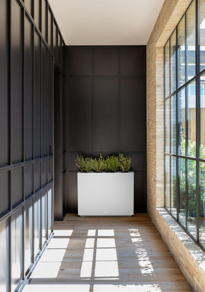 Tall Rectangular Planter for Indoor or Outdoor Patio/Porch | Durable All-Weather with Removable Insert Bucket for Easy Planting