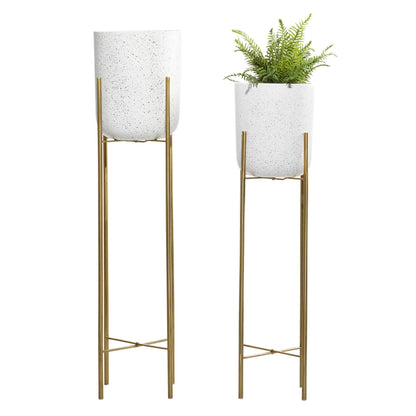 Stunning Gold Metal Planter Set for Glamorous Home Decor