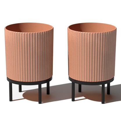 Demi Series Round Planter with Stand | Durable & Wooden Stand Perfect for Home Decor