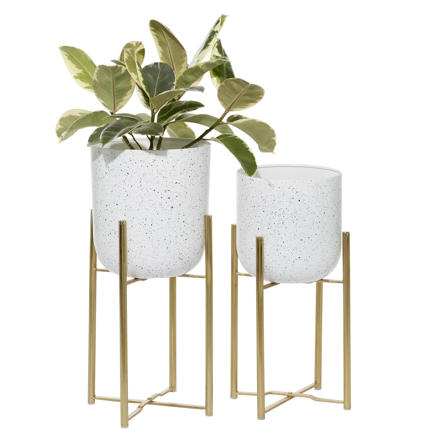 Stunning Gold Metal Planter Set for Glamorous Home Decor