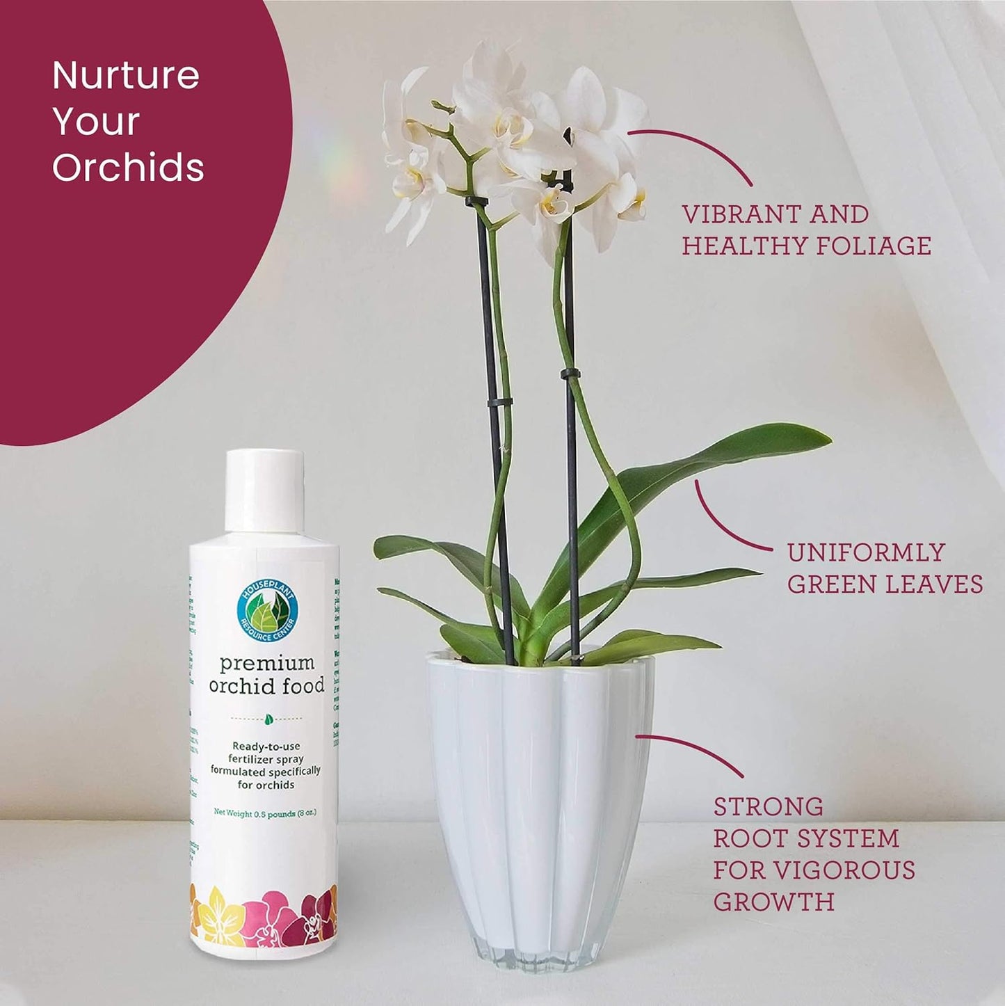 Orchid Food Fertilizer Spray by Houseplant Resource Center Liquid Fertilizer Mist Designed for Orchids 8 Fluid Ounces