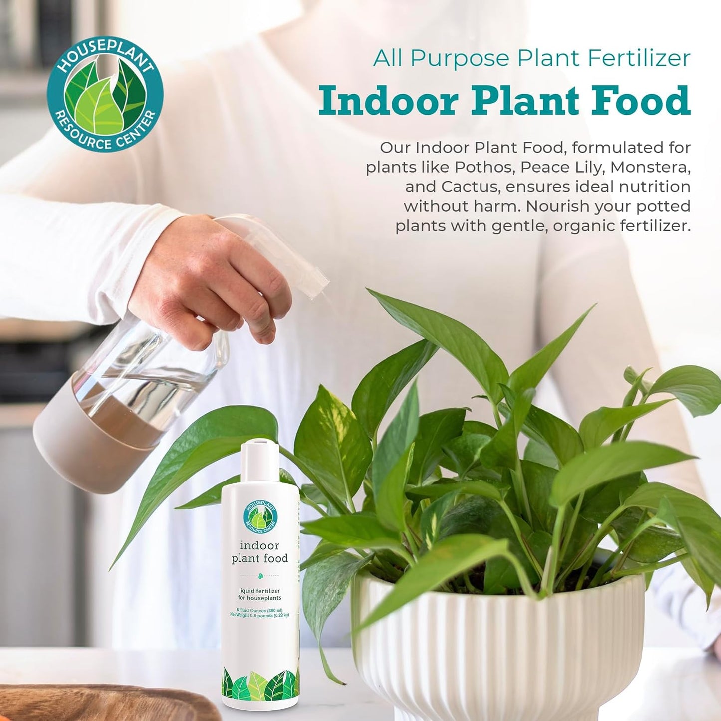 Indoor Plant Food by Houseplant Resource Center Organic Liquid Fertilizer for Pothos Peace Lily Monstera Cactus and More 8 oz