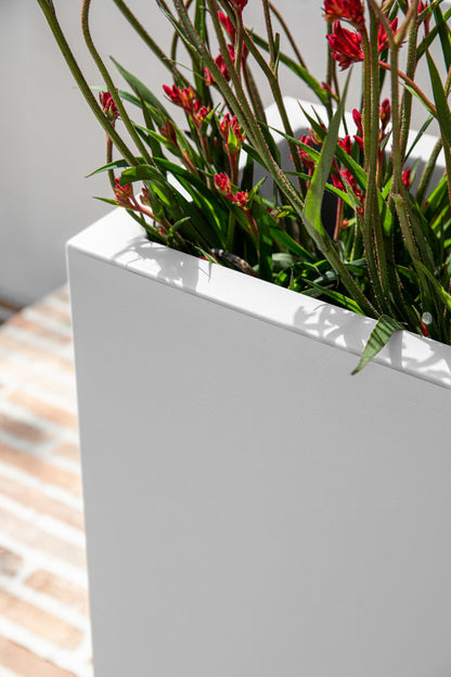 Tall Rectangular Planter for Indoor or Outdoor Patio/Porch | Durable All-Weather with Removable Insert Bucket for Easy Planting