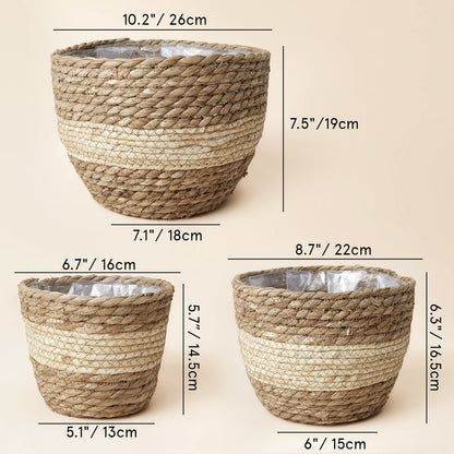 Handwoven Seagrass Planter Baskets for Eco-Friendly Decor