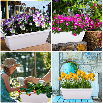 Vibrant 7 Pack Plastic Window Box Planter 17 Inches for All Your Gardening Needs