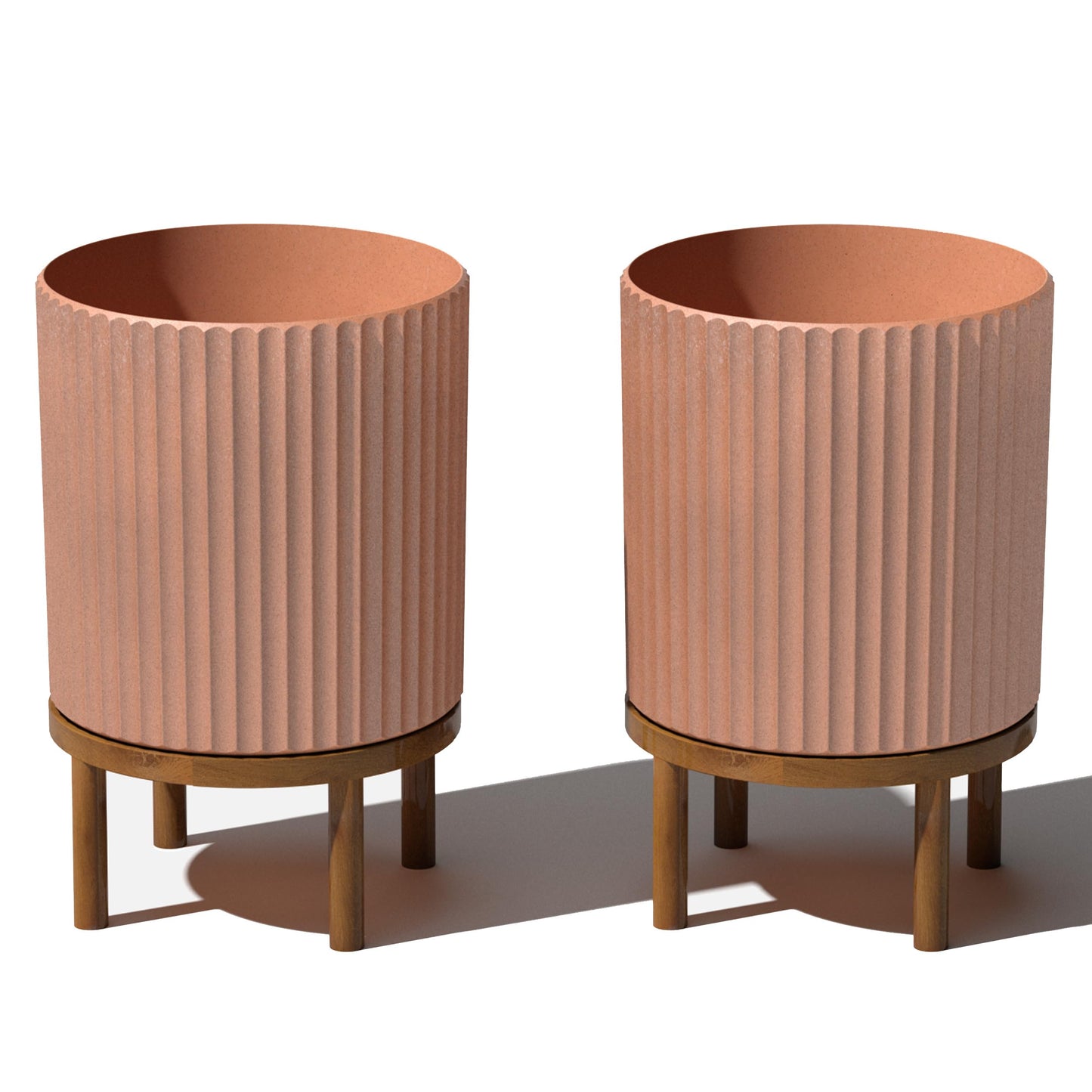 Demi Series Round Planter with Stand | Durable & Wooden Stand Perfect for Home Decor