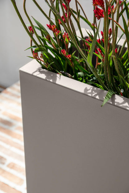 Tall Rectangular Planter for Indoor or Outdoor Patio/Porch | Durable All-Weather with Removable Insert Bucket for Easy Planting