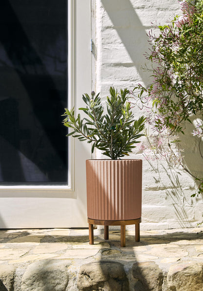 Demi Series Round Planter with Stand | Durable & Wooden Stand Perfect for Home Decor