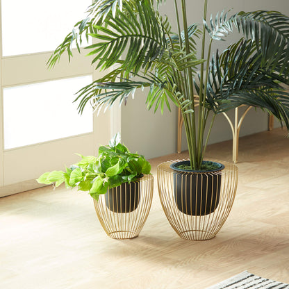 Elevated Caged Stand, Set of 3 Planters - Various Styles for Modern Elegance and Versatile Decor