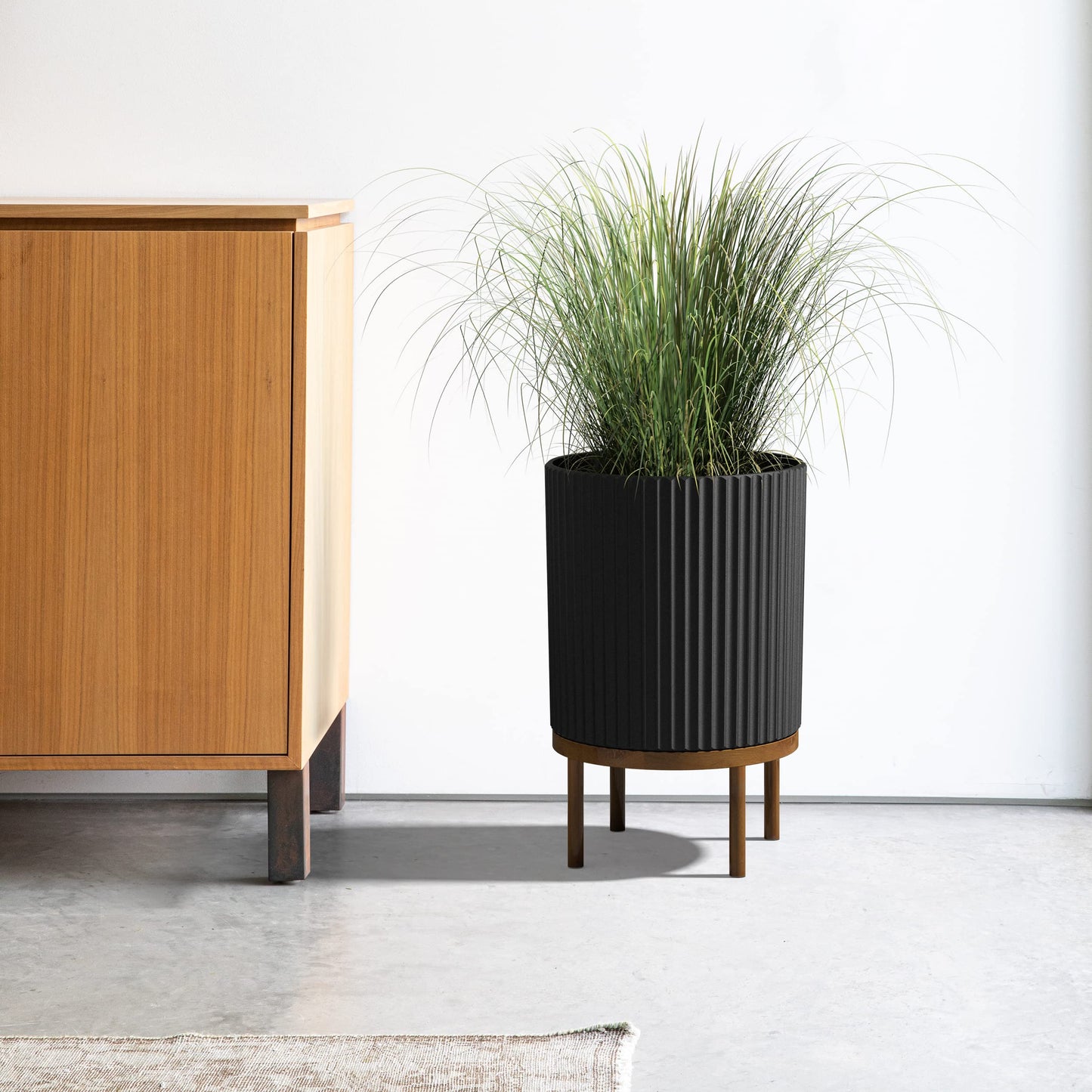 Demi Series Round Planter with Stand | Durable & Wooden Stand Perfect for Home Decor