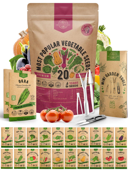 55 Vegetable Seeds Variety Pack - 35,600+ Non-GMO Heirloom Seeds for Home Gardening with Individual Packets for Indoor and Outdoor Hydroponics - OVAD