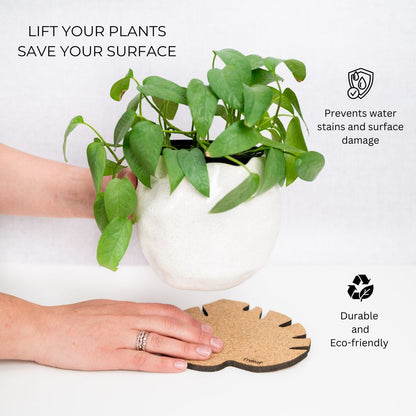 Kostr™ - Monstera Leaf-shaped  cork plant pot coaster
