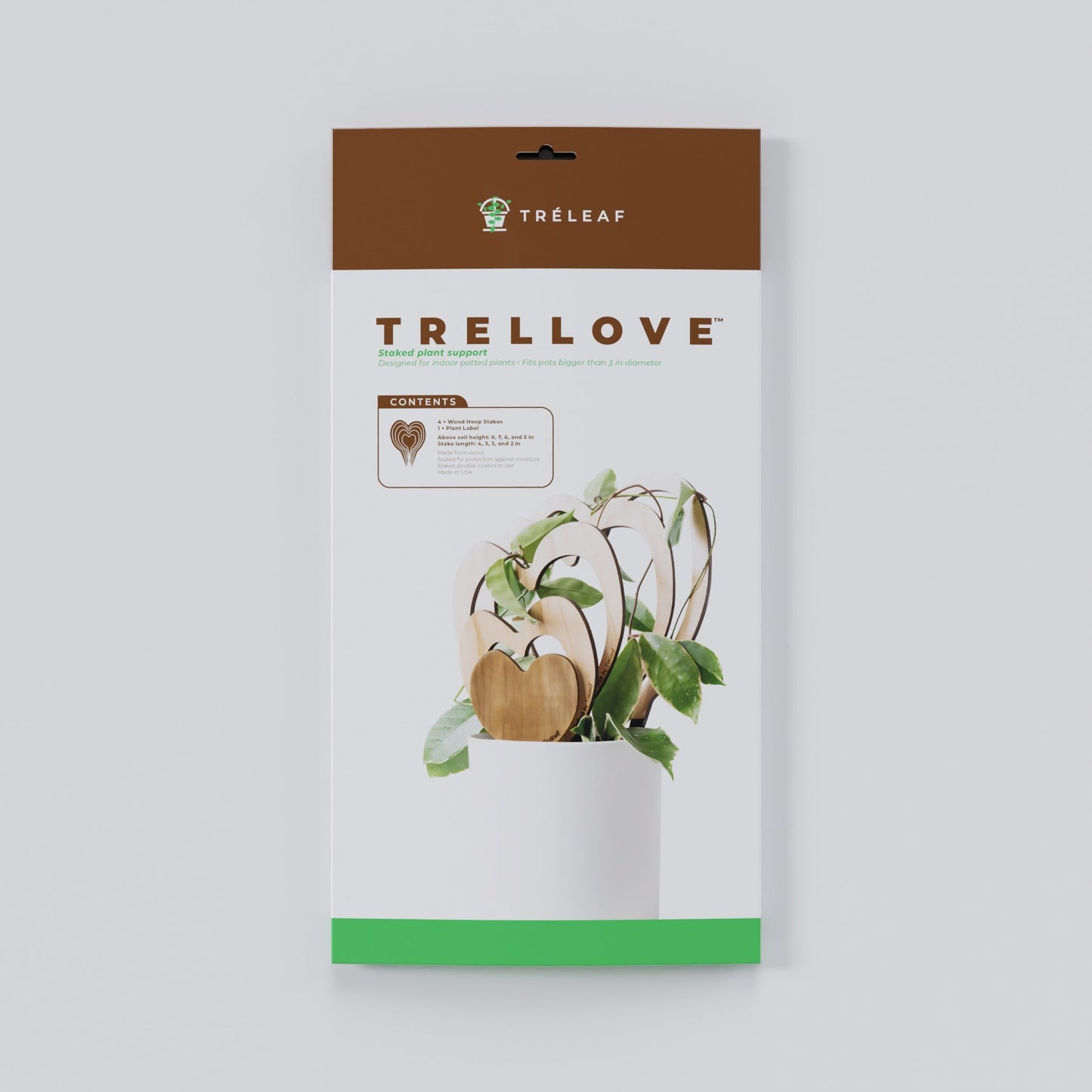 Trellove - Plant trellis inspired by Hoya Kerrii - 4 nested heart-shaped trellises + heart label